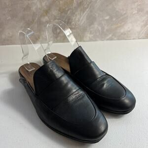 Miz Mooz Mules Women's Size 9 Karlene Black Smooth Leather Slip On Flats